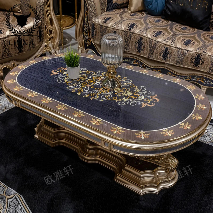 Custom French palace fabric sofa European living room solid wood carved luxury sofa combination