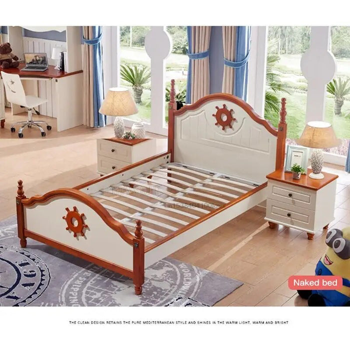American Country Style Individual Kid Bed For Boys And Girls 1.2/1.5m Modern Teenager Bedroom Furniture Simple Children Bed