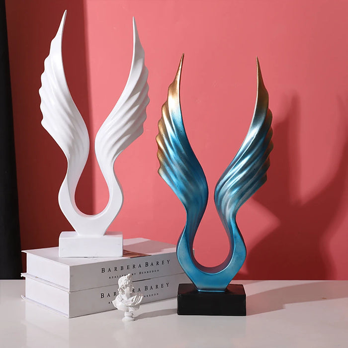 Ornaments Decoration Living Room Angel Wings Golden Dapeng Spreads Its Wings Figurines For Interior Home Feng Shui Art Statuette