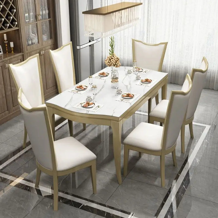 Simple American light luxury solid wood dining table, rectangular dining table and chair furniture