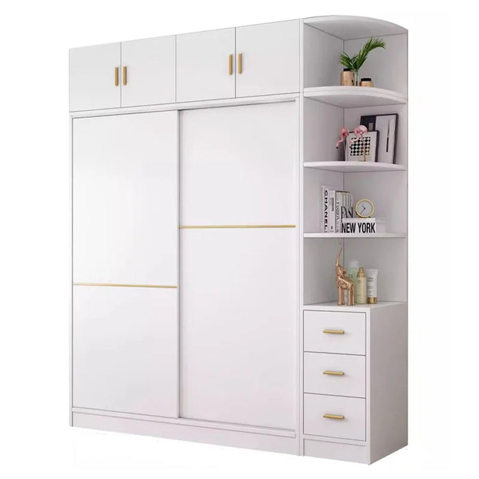 Shelf Adjustable Wardrobe White Nordic Apartment Wooden Wardrobe Storage Portable Roperos Para La Habitacion Home Furniture
