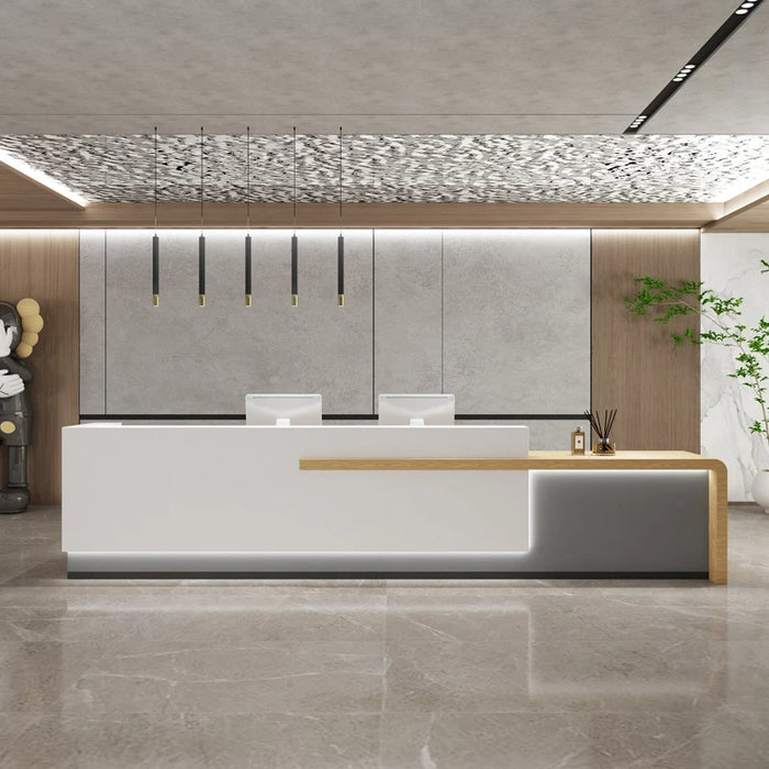 Corner Desktop Reception Desk Console Service Computer Modern Reception Desk Workbench Toonbank Receptie Office Furniture