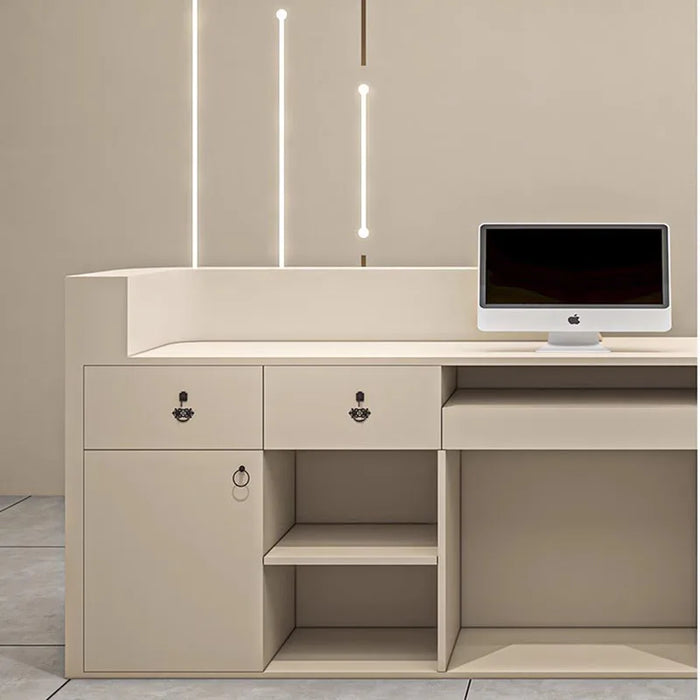 Customized Beauty Reception Desk Salon Cashier Bar Simple Luxurious Reception Desk Corner Front Empfangstheke Furniture Counter