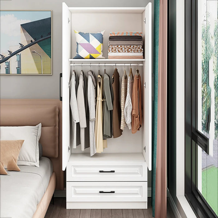 Simple Wooden Wardrobes Apartment Organizer Bedroom Free Shipping Clothes Cabinets White Modern Armario De Ropa Home Furniture