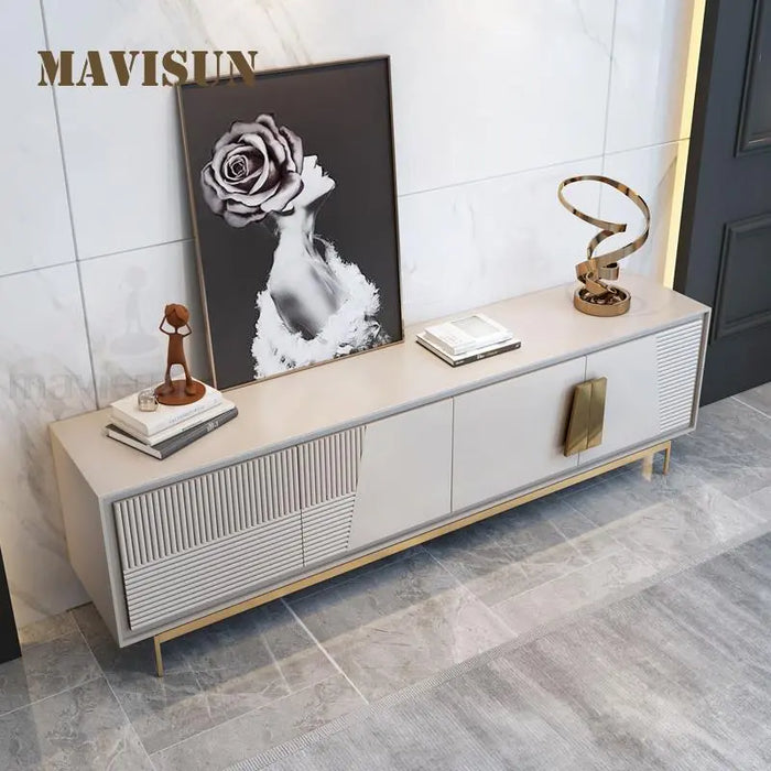 Italian Design Luxury Television Table Large Villa Living Room Furniture Fashion Floor Cabinet Minimalist White Chest Of Drawers