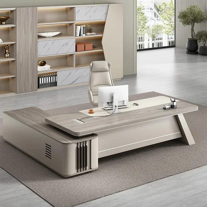 Corner Long Office Desk European Modern Luxury Legs Shelf Computer Desks Organizers Storage Mesa De Escritorio Modern Furniture