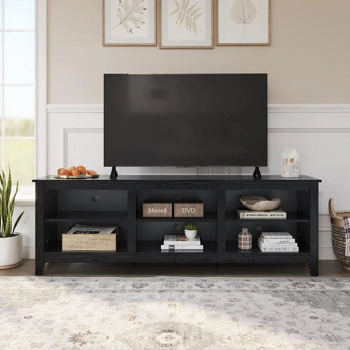 Panana TV Stand Moden 6 Cubby TV Stand for 75 inch TV Farmhouse Television Stands Entertainment Center Media Stand