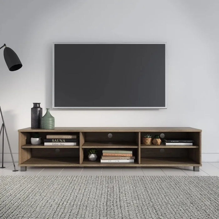 CorLiving Modern Brown Wood Grain TV Stand for TVs Up To 85",  Tv Stand Living Room Furniture Cabinet