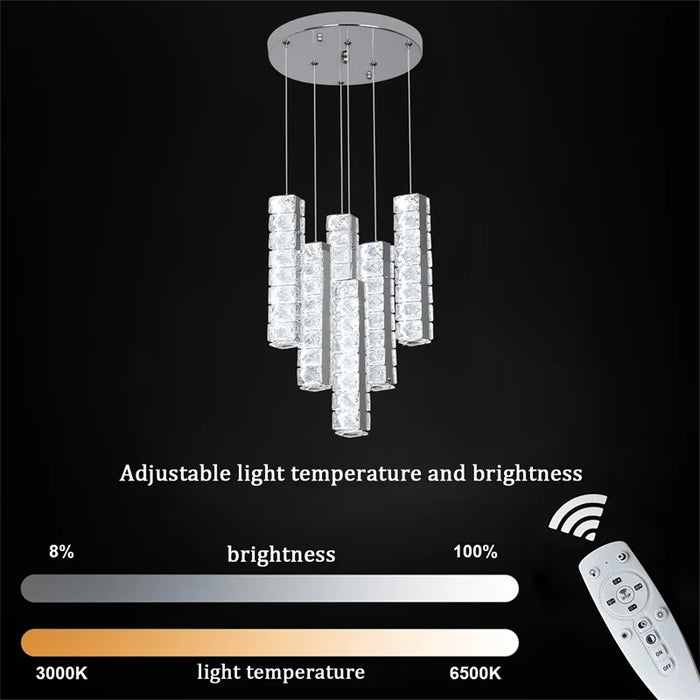 Crystal Ceiling Pendant Light Modern Interior Luxury Decor Room Lamp Living Room Kitchen Led Chandelier Fixtures Bedside Lustre