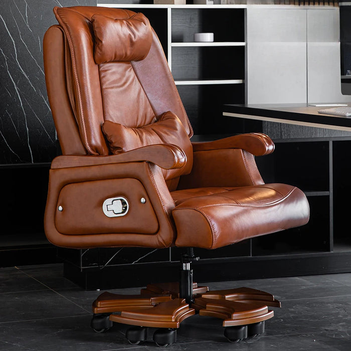 Study Leather Office Chair Living Room Salon Cushion Stools Office Chair Accent Mobile Sillas De Escritorio Luxury Furniture