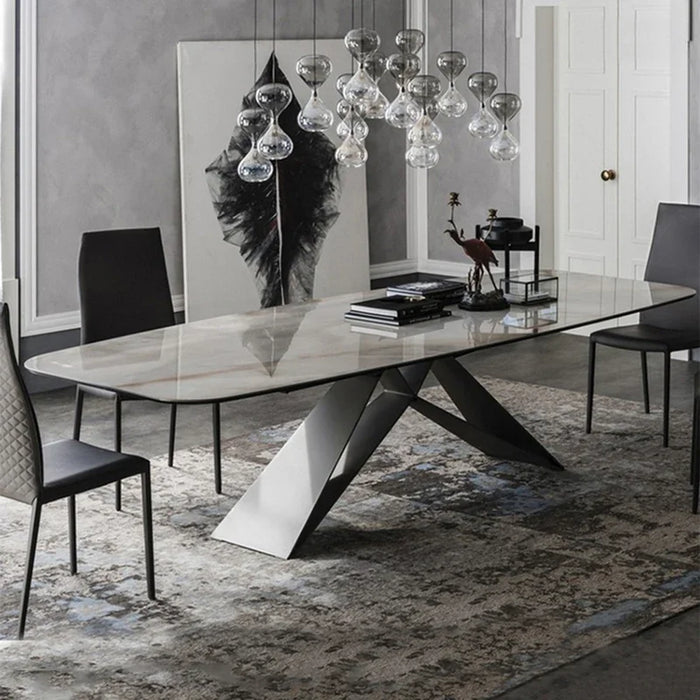 Italian Style Dining Table Light Luxury Bright Mobile Board Modern Household Small Kitchen Muebles Dining Room Table FY50YH