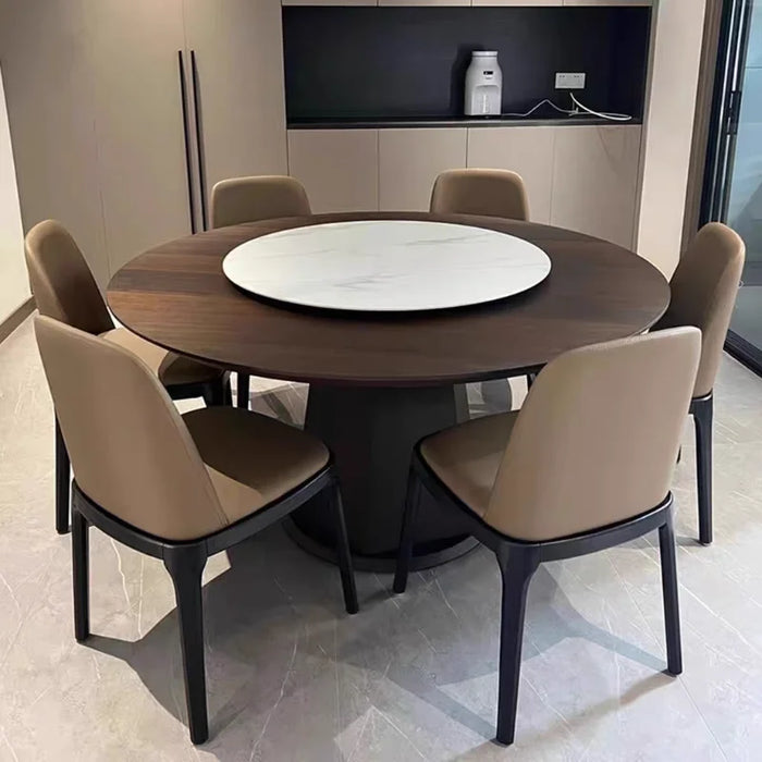 Italian Modern Dining Tables Nordic Wooden Round Minimalist Luxury Dining Tables Combination Mesa Restaurant Furniture QF50DT