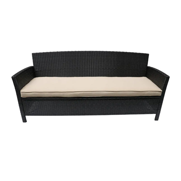 Anton Outdoor Wicker 3 Seater Sofa with Cushion, Brown, Tan outdoor furniture  furniture sofa  patio furniture