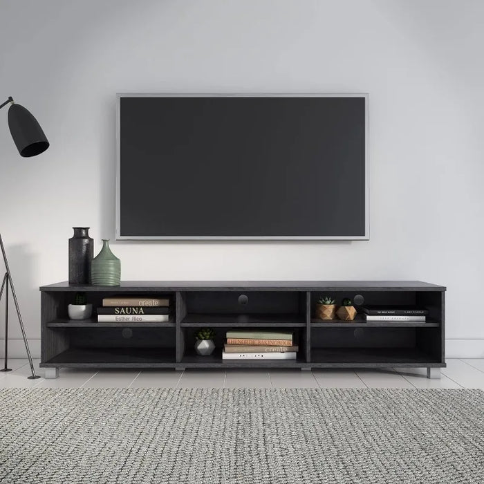CorLiving Modern Brown Wood Grain TV Stand for TVs Up To 85",  Tv Stand Living Room Furniture Cabinet