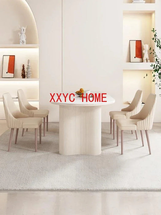 Oval Design Dining Tables Living Room Nordic Party Marble Modern Dining Tables Kitchen Luxury Mesa Comedor Home Furniture SR50DT