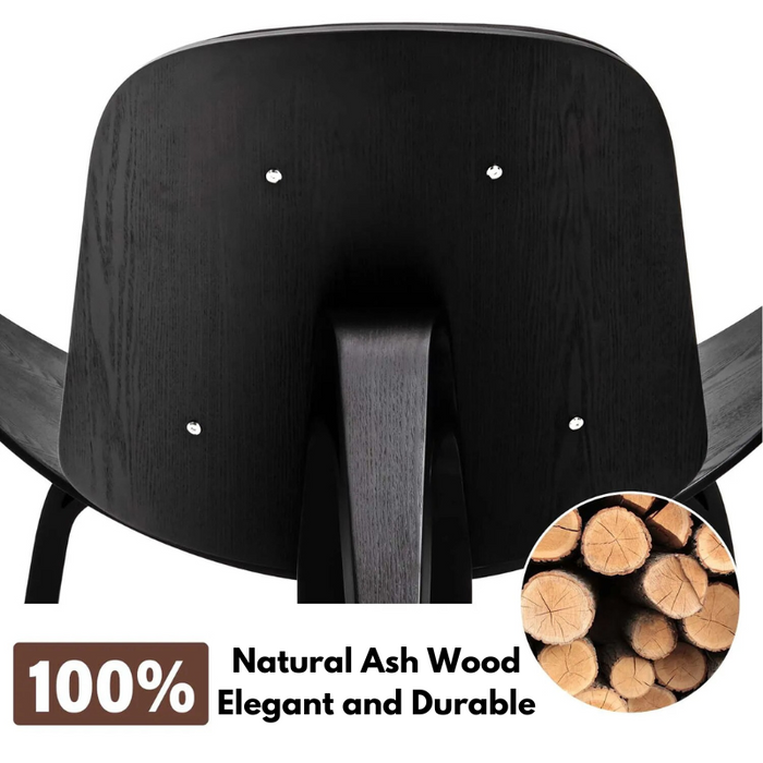 Recliner Chair Replica Black Wood Lounge Shell Chair Single Sofa Airplane Chair For Living Room Bedroom Furniture