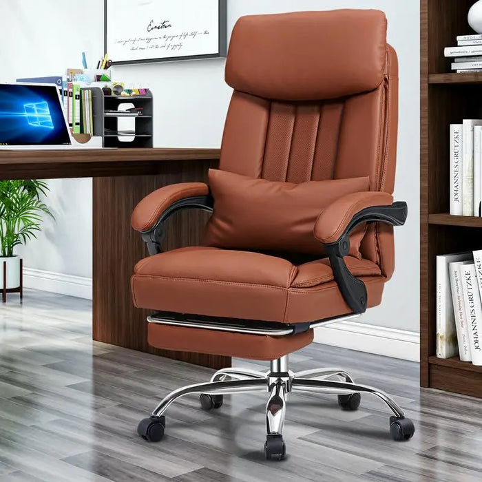 [Flash Sale]4 Styles Upscale Exectuive Chair High Back PU Leather Office Chair Adjustable Managerial Home Desk Chair[US-W]