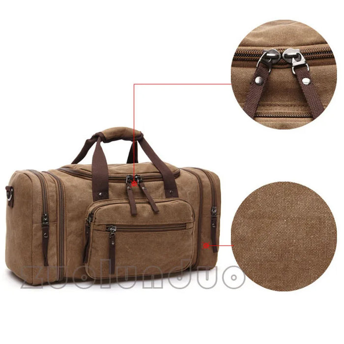 New Fashion Outdoor Travel Bag Men Portable Canvas Messenger Backpack Casual Large Capacity Shoulder Bag Luggage Storage Bag