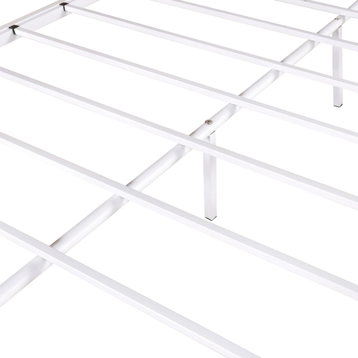 [Flash Sale]Twin-Over-Full Bunk Metal Bed Closed Upper Bunk White[US-Stock]