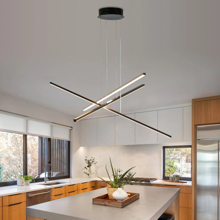 UMEILUCE Modern LED Chandelier Aluminum Pendant Lamp for Dining Living Room Shop Stair Lighting Fixtures 38 Inches