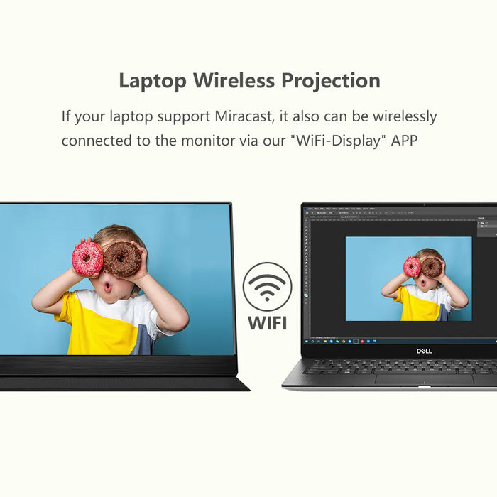 15.6 Wireless Touchscreen Smart Portable Monitor Android 9.0 IPTV APP Store Google Play Bluetooth Remote Control Voice Assistant