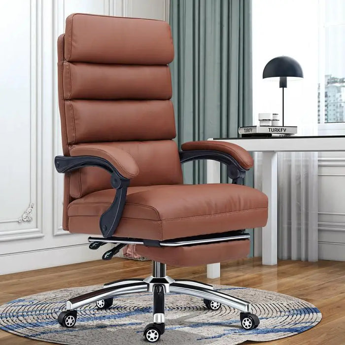 [Flash Sale]4 Styles Upscale Exectuive Chair High Back PU Leather Office Chair Adjustable Managerial Home Desk Chair[US-W]