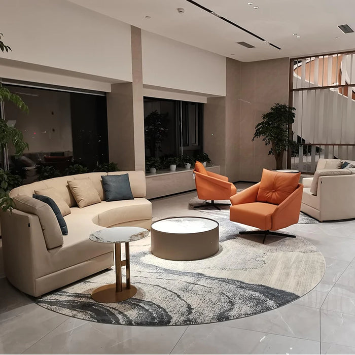 Curved sofa reception area negotiation area multi-person sofa combination light luxury sofa