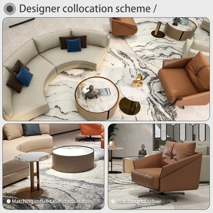 Curved sofa reception area negotiation area multi-person sofa combination light luxury sofa