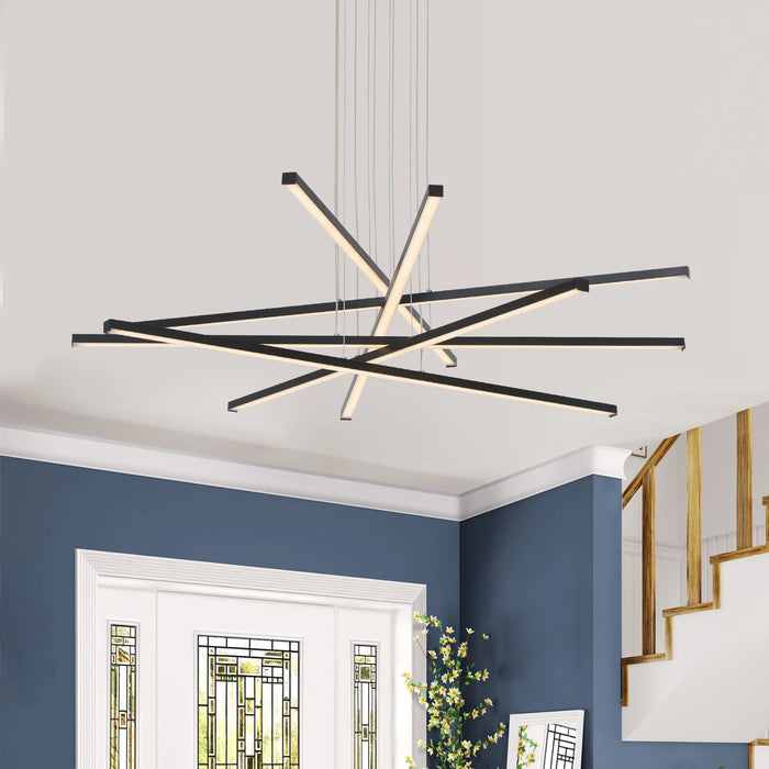 UMEILUCE Modern LED Chandelier Aluminum Pendant Lamp for Dining Living Room Shop Stair Lighting Fixtures 38 Inches