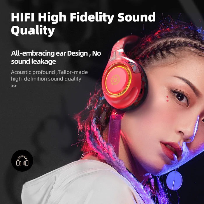 TECSIRE A2 Bluetooth Headphone Wireless Headset Over The Ear High Fidelity Bass Stereo Detachable Microphone