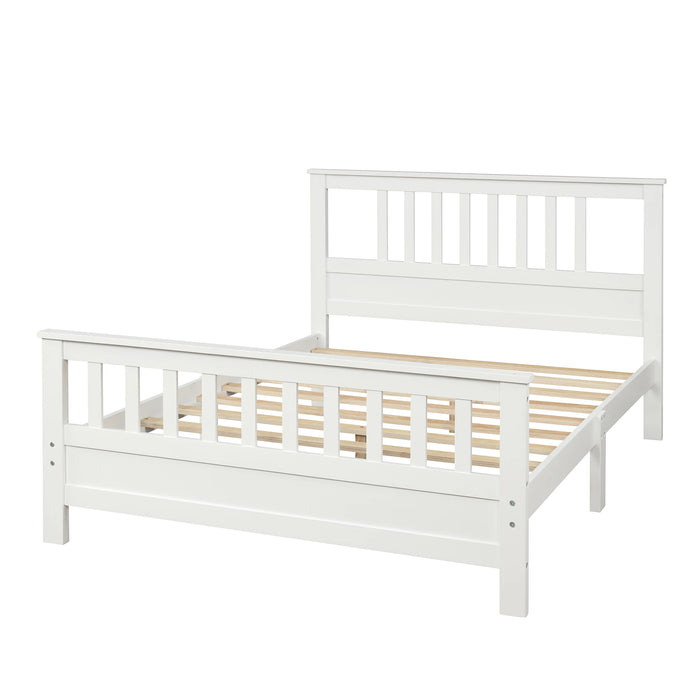Wood Platform Bed with Headboard and Footboard  Twin/Full  Bedroom Furniture