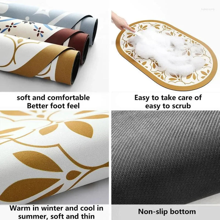 Bath Mats Bathroom Mat  Absorbent Quick Drying Shower Room Floor Carpet Kitchen Oil Proof Doormat Home Decor 80x120cm