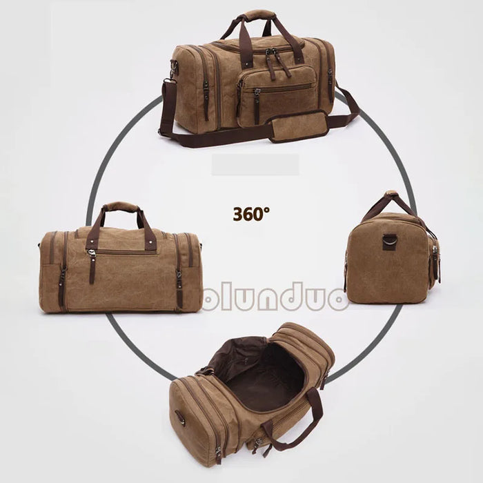 New Fashion Outdoor Travel Bag Men Portable Canvas Messenger Backpack Casual Large Capacity Shoulder Bag Luggage Storage Bag