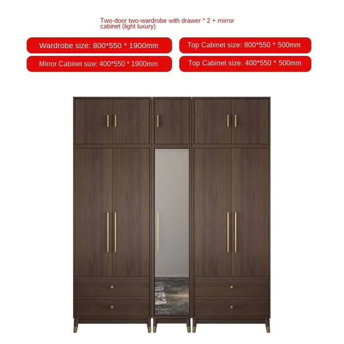 Bedroom modern wind assembly on the door of the large wardrobe simple home economy push and pull wardrobe