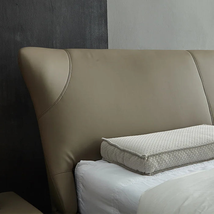 Nordic leather bed modern minimalist master bedroom double bed 1.8 m small apartment soft bed wedding bed master bedroom furnitu