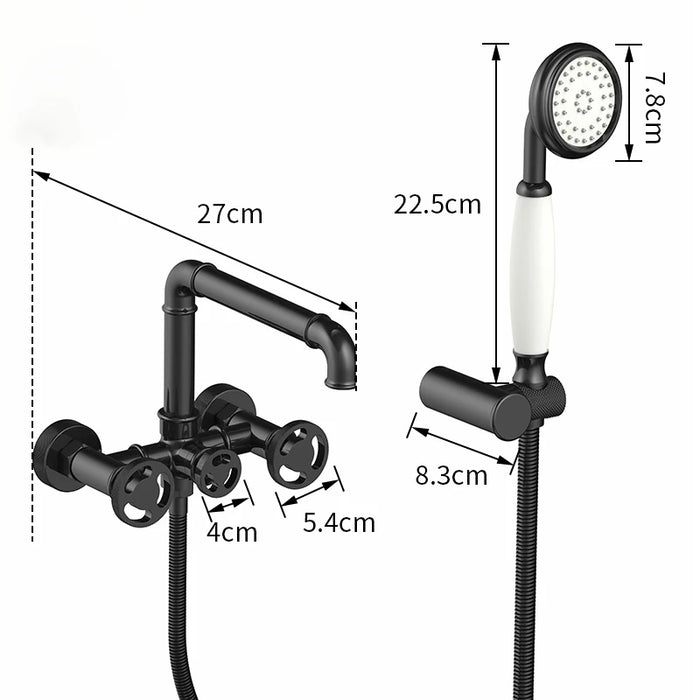 Bathtub Faucets Gold Bath Shower Set White Shower Set Bathtub Mixer Tap Dual Contral Shower Wall Mounted For Bathroom 20E01