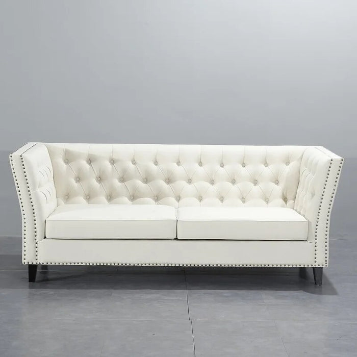 U-BEST High quality three seats leisure fabric sofas european style interior sofa hotel 3 seats velvet Chesterfield sofa sets
