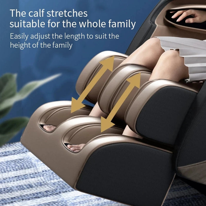 Electric Extended Track Massage Chair Full Body Wrapped Zero Gravity Airbag Vibrating Heating Kneading Relieve Pain Fatigue Gift