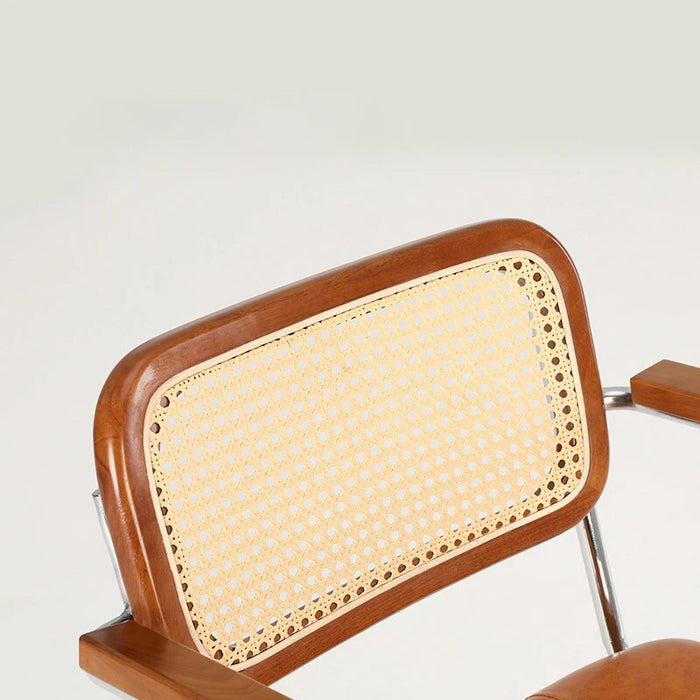 Wuli Rattan Office Chair Leather Japanese Retro Chair Computer Chair Home Swivel Chair Study Desk Lift Chair Celebrity Seat