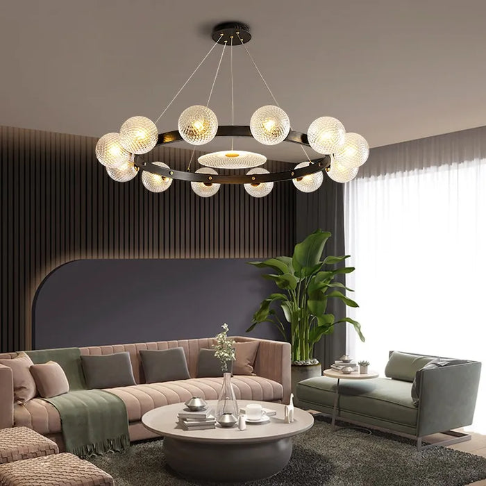 Simple Modern LED Chandelier Lighting For Dining Living Room Bedroom Large Hanging Lamp Glass Ball Home Deco Round Chandeliers