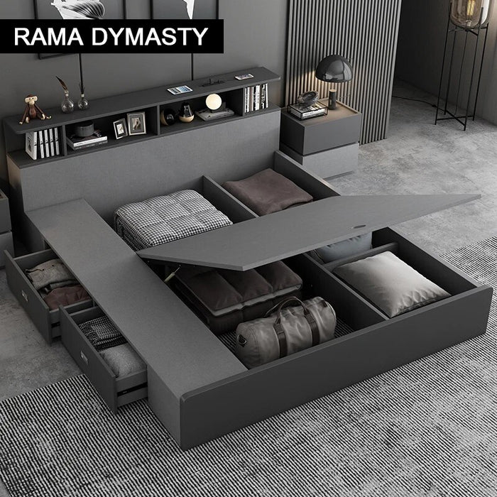 Modern bedroom furniture 1.5/1.8M multifunctional plate storage bed
