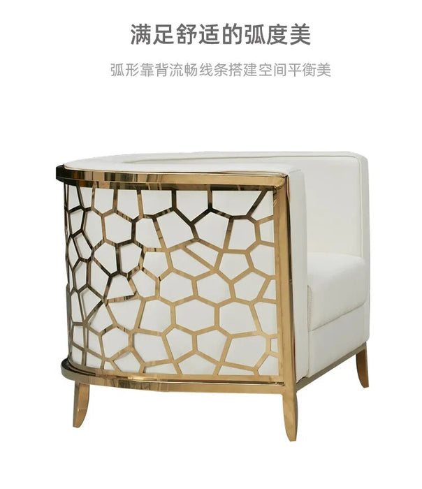 living room Sofa Chesterfield genuine leather couch Nordic muebles de sala cama puff asiento sala futon gold stainless steel