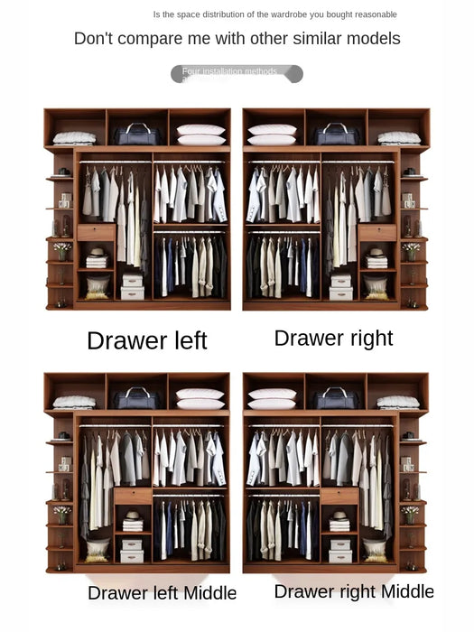 Sliding door wardrobe sliding door wooden wardrobe assembly bedroom household locker