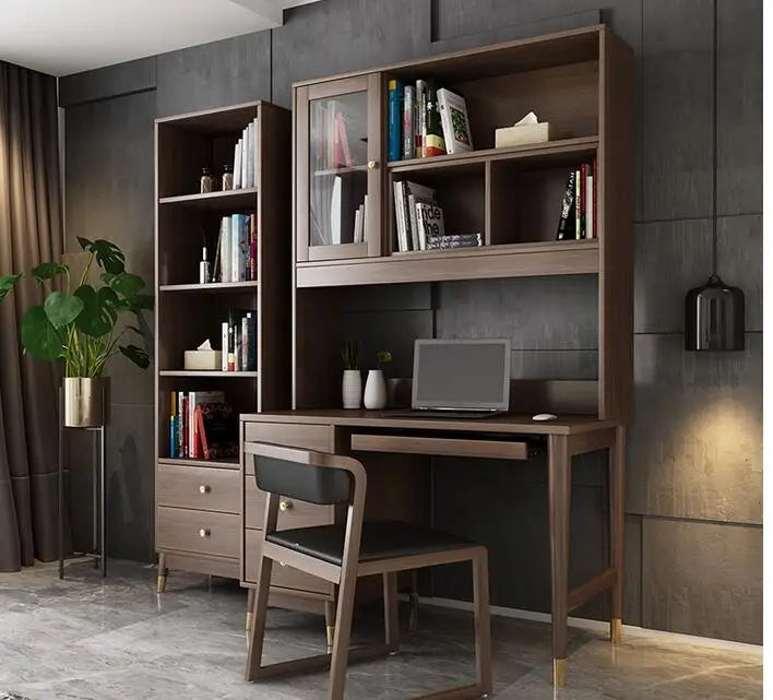 Bedroom corner desk bookshelf one desk Modern home desktop computer desk with bookcase writing desk