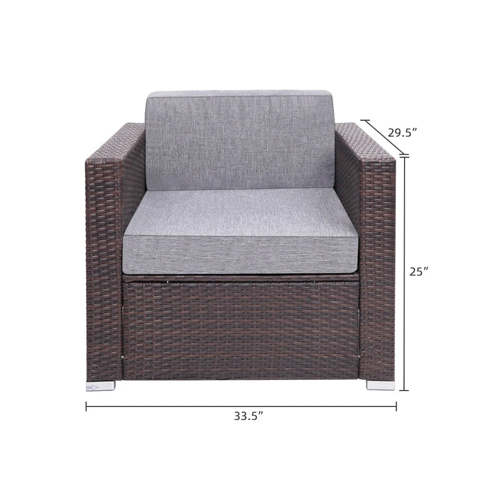 US Warehouse 8 Pieces Patio PE Wicker Rattan Corner Sofa Set Outdoor Furniture Set  for the Outdoors and Garden