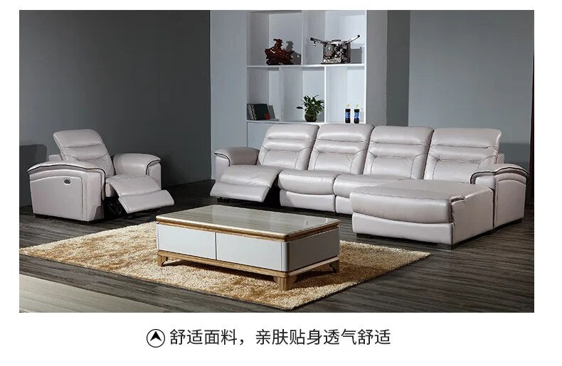 living room Sofa set диван мебель кровать muebles de sala armchair + L recliner genuine leather sofa cama puff asiento sala fut