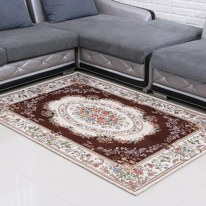 Woven Persian Carpet Europe Floral Carpets Living Room Parlor Bedroom Rug Coffee Table Floor Jacquard Mat Bedside Rug