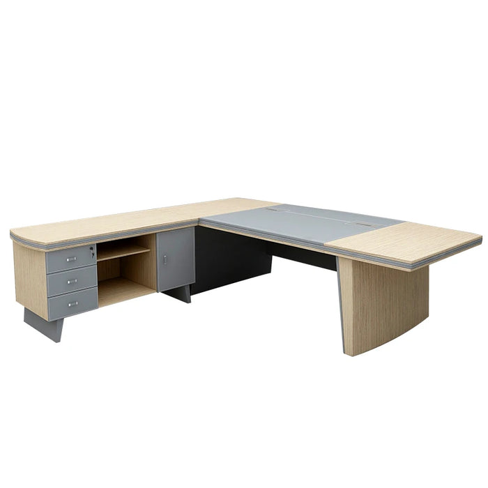 Luxury Design Simple Modern Personal Office Furniture Leather Wood Work CEO Office Furniture Manage Executive Table Desk