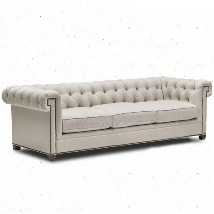 MANBAS Living Room Chesterfield Sofa Set | Nordic Fabric Sectional Sofas | Cloch Couches for Living Room Furniture 1+2+3 Seater
