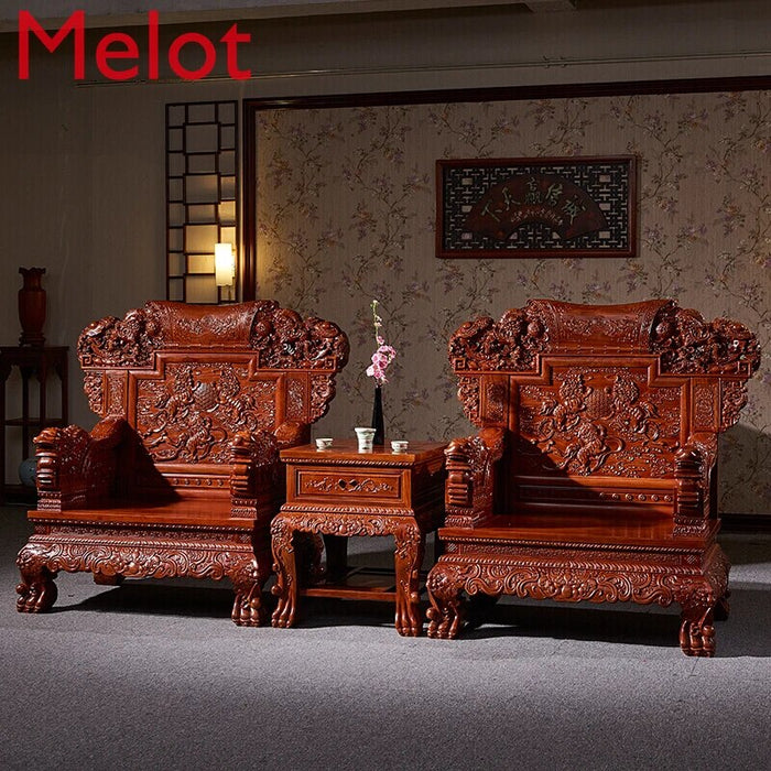 Rosewood Sofa, Rosewood Sofa, Rosewood Sofa, Pterocarpus Erinaceus Poir. Solid Wood Whole-Set Sofa, Kirin King Living Room